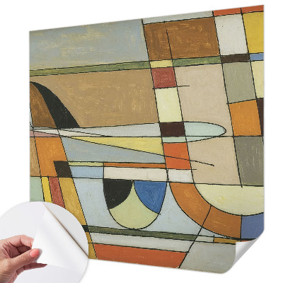 Peel and stick wallpaper mural with a geometric harmony design