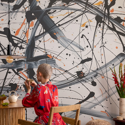 Stick-on wall mural with an energy chaos design