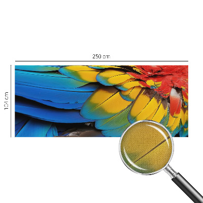 Peel and stick wall mural for living room featuring a rainbow feather design