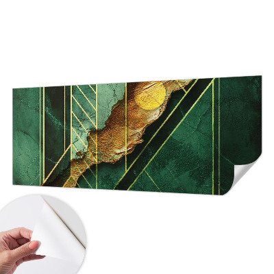 Peel and stick wall mural for bedroom with a geometric tension design