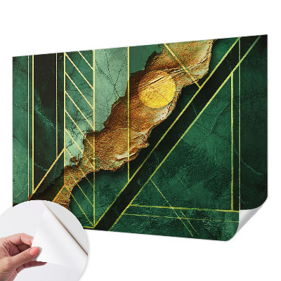 Peel and stick wall mural for bedroom with a geometric tension design