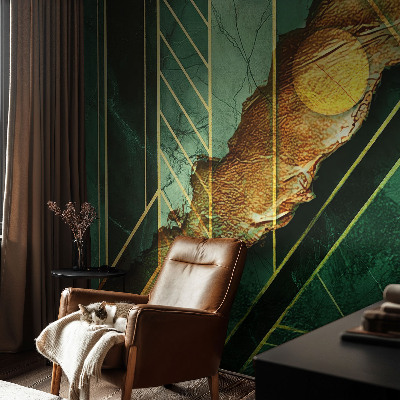 Peel and stick wall mural for bedroom with a geometric tension design