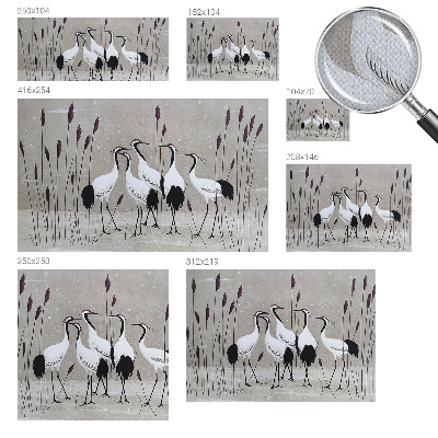 Peel and stick wall mural for kids' room A flock of cranes
