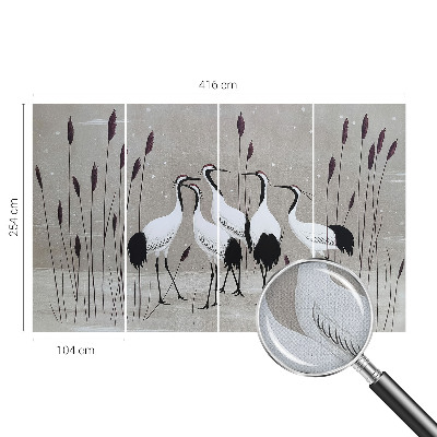 Peel and stick wall mural for kids' room A flock of cranes