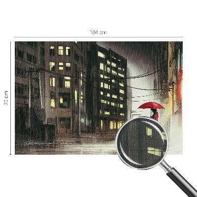 3D wall mural Rainy city