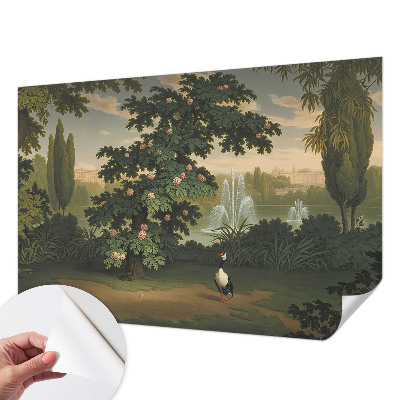 Peel and stick wall mural with a natural garden design
