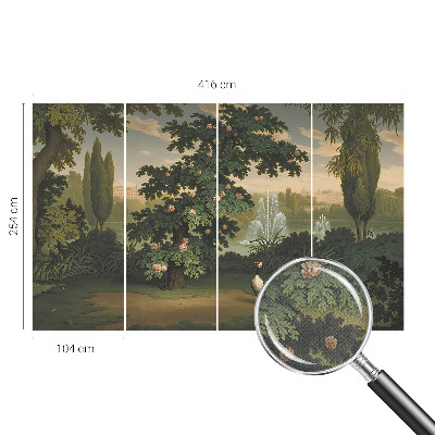 Peel and stick wall mural with a natural garden design