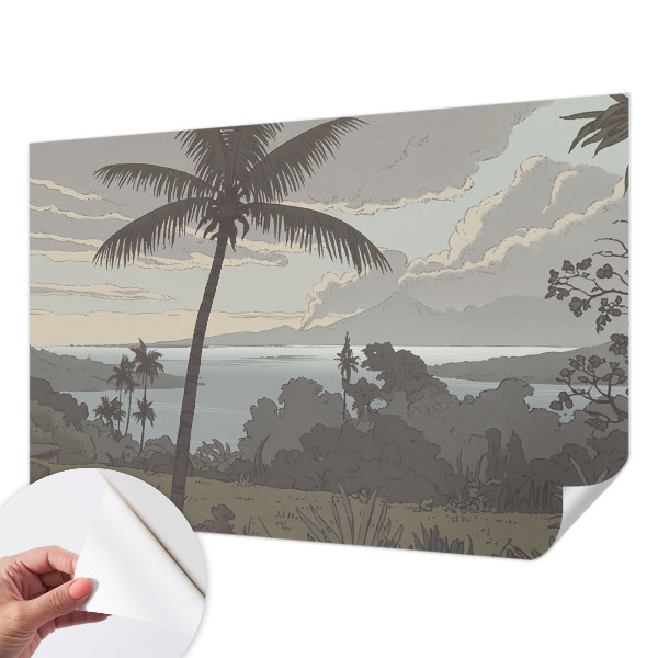 3D photo wallpaper mural with an exotic landscape motif