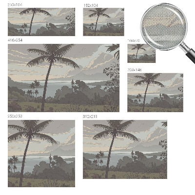 3D photo wallpaper mural with an exotic landscape motif