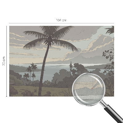 3D photo wallpaper mural with an exotic landscape motif