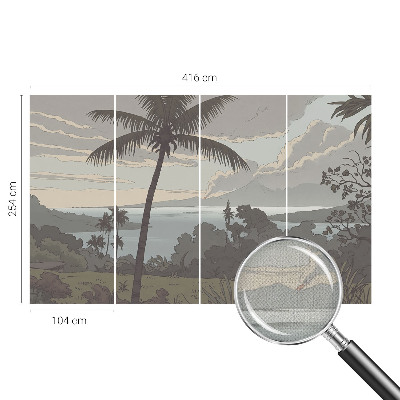 3D photo wallpaper mural with an exotic landscape motif