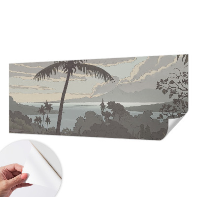 3D photo wallpaper mural with an exotic landscape motif