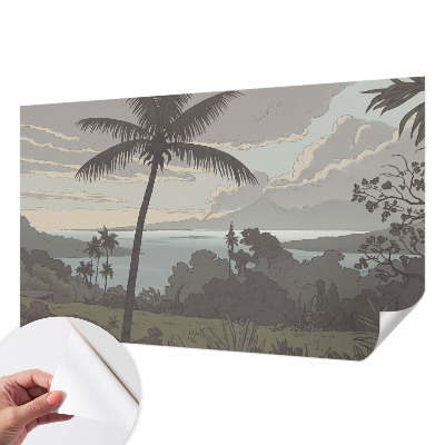 3D photo wallpaper mural with an exotic landscape motif