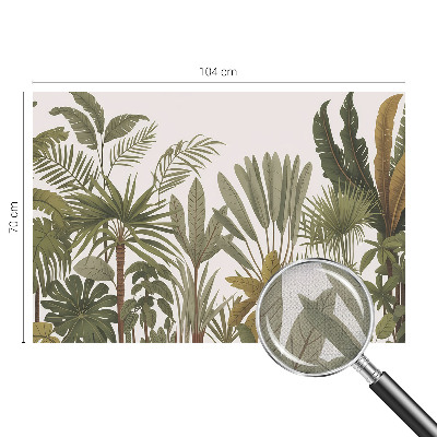 Baby room wall mural with an exotic leaves motif