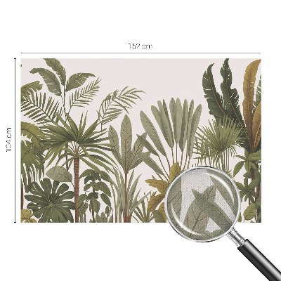 Baby room wall mural with an exotic leaves motif