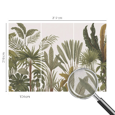 Baby room wall mural Exotic leaves