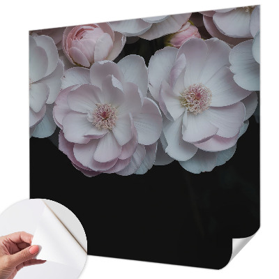 Nursery wall mural with a delicate bouquet design