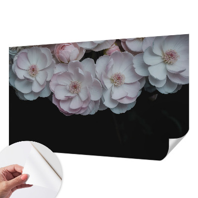 Nursery wall mural with a delicate bouquet design