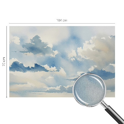 Peel and stick wallpaper mural with a heavenly clouds design