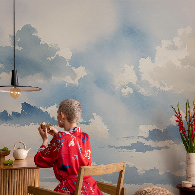 Peel and stick wallpaper mural Heavenly clouds