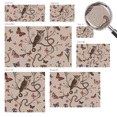 Self-adhesive photo wallpaper with an owl nature motif