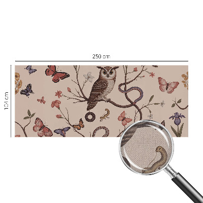 Self-adhesive photo wallpaper with an owl nature motif