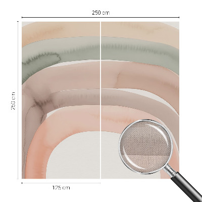Self-adhesive wall mural with a rainbow arches design