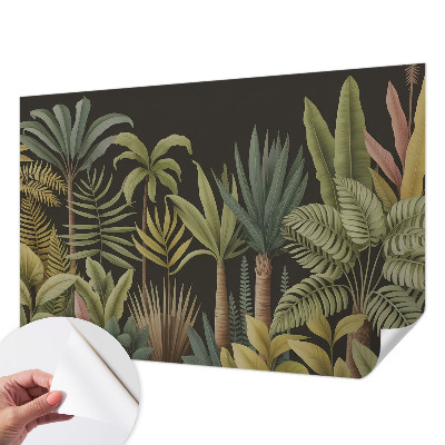 Stick-on wall mural with a tropical jungle design