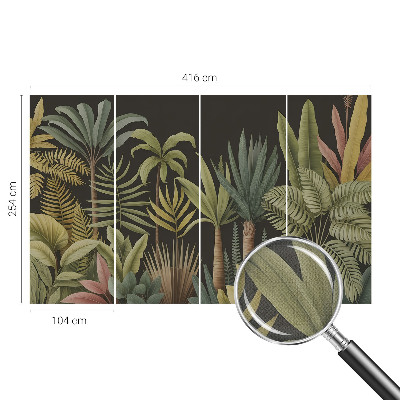 Stick-on wall mural with a tropical jungle design