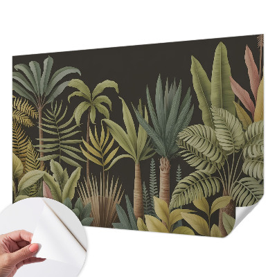 Stick-on wall mural with a tropical jungle design
