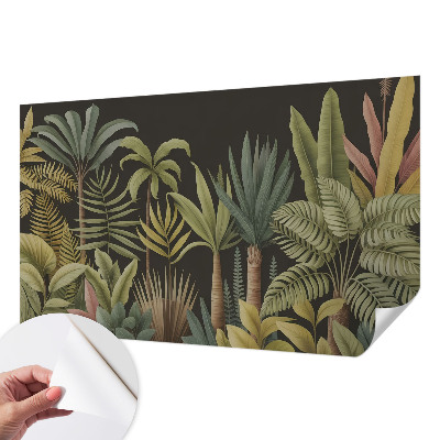 Stick-on wall mural with a tropical jungle design
