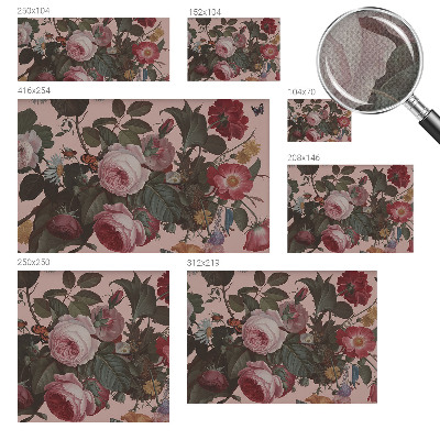 Removable wall mural with a floral elegance design