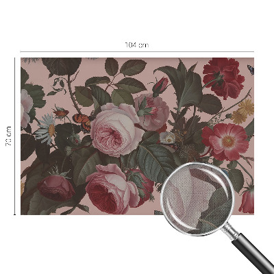 Removable wall mural with a floral elegance design