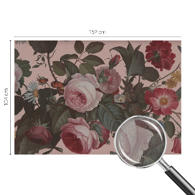 Removable wall mural with a floral elegance design
