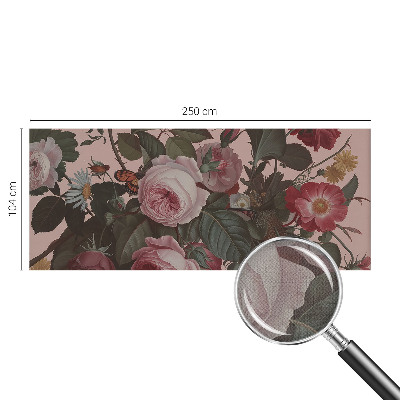 Removable wall mural with a floral elegance design