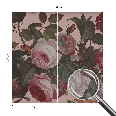 Removable wall mural with a floral elegance design