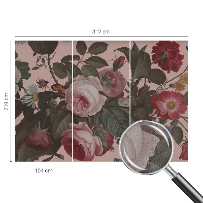 Removable wall mural with a floral elegance design