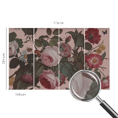 Removable wall mural with a floral elegance design