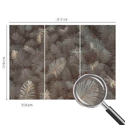 Peel-and-stick wall mural with a frosty twigs design for the living room