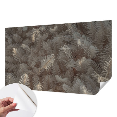 Peel-and-stick wall mural with a frosty twigs design for the living room