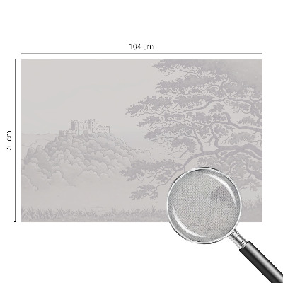 Removable wall mural wallpaper with a castle landscape design