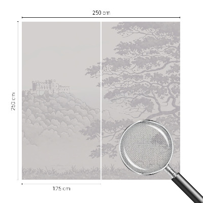Removable wall mural wallpaper with a castle landscape design