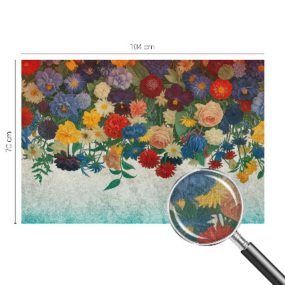 Peel and stick wall mural for bedroom Colorful flowers