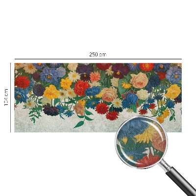 Peel and stick wall mural for bedroom with colorful flower motif