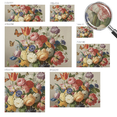 3D wall mural with flowers and butterflies