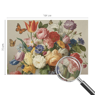 3D wall mural Flowers and butterflies