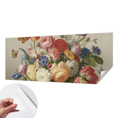 3D wall mural Flowers and butterflies