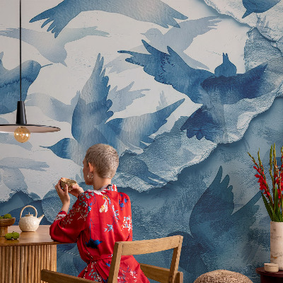 Nursery wall mural Dynamic birds