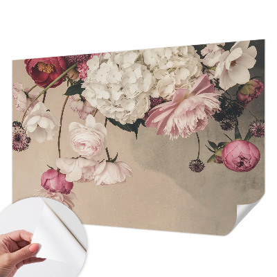 3D photo wallpaper mural Romantic flowers