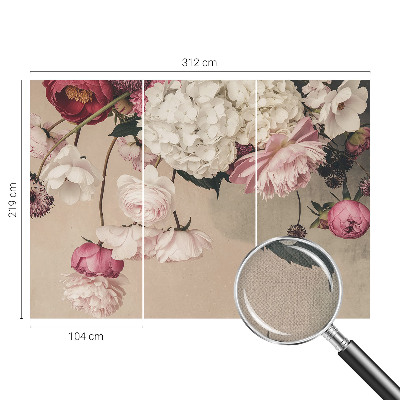 3D photo wallpaper mural Romantic flowers